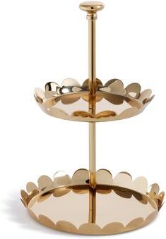 Zodax Lucente Polished Scalloped Metal Display & Serving Tray