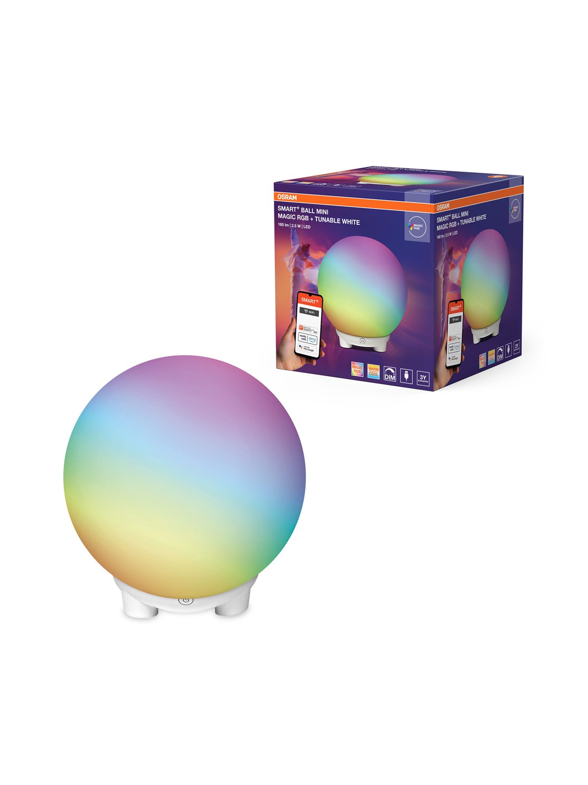 Osram SMART+ Ball Light 160lm 2.5W RGB+822-865 Ø130 white WiFi