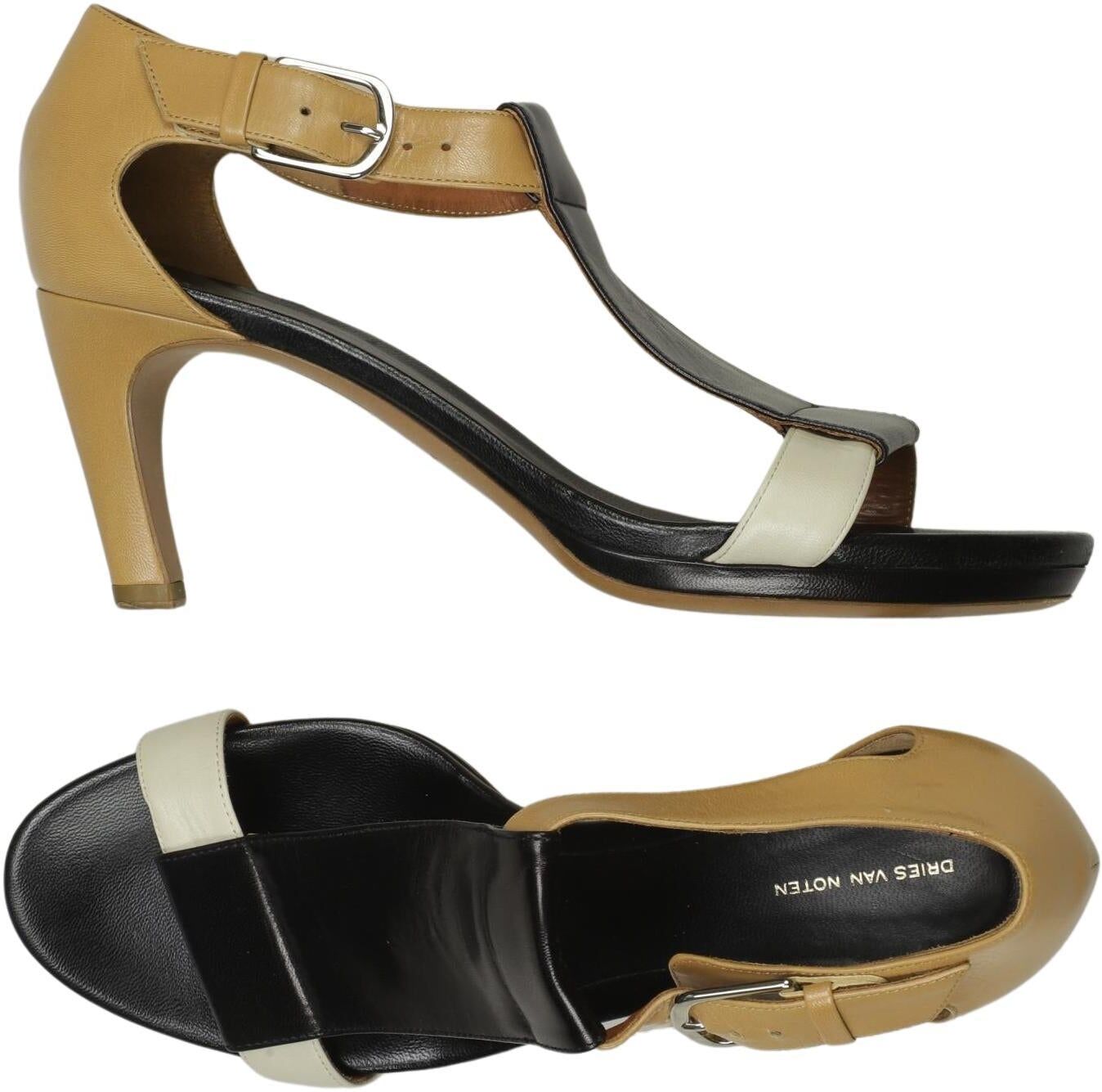 Dries van Noten Damen Sandalen, Mehrfarbig, Gr. EU 39.5, Leder - Second Hand