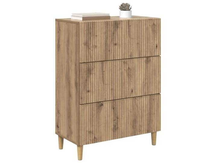 KTHLBRH Schrank mit Schubladen 66 x 34,5 x 90 cm Eiche Handwerk Technisches Holz, 3 Schubladen, modernes Vintage-Design, für Wohnzimmer, einfache Reinigung