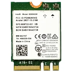 WLAN‐WiFi‐Karte Intel 806722-001 8260NGW HP M.2