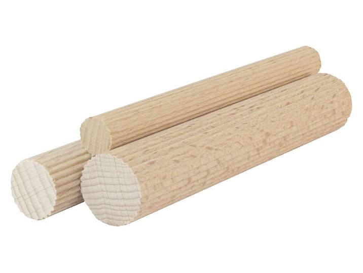Dübelrundstab gerillt 20 mm natur