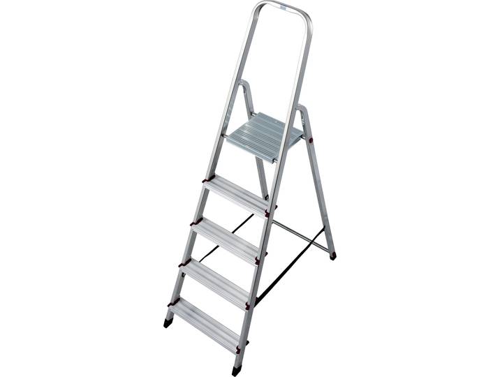 Trittleiter KRAUSE CORDA , silber (silberfarben), B:46cm H:162cm, Aluminium, Leitern, Trittleiter