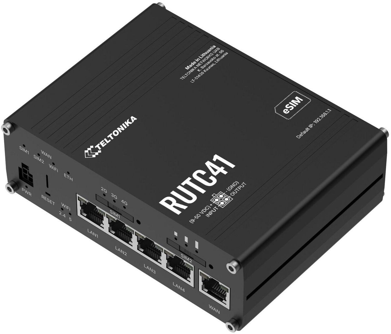 Teltonika Networks Teltonika RUTC41 (EU) 4G Cat 4 Edge Router with Wi-Fi 6, Docker Support, 5x Ethernet Ports and eSIM