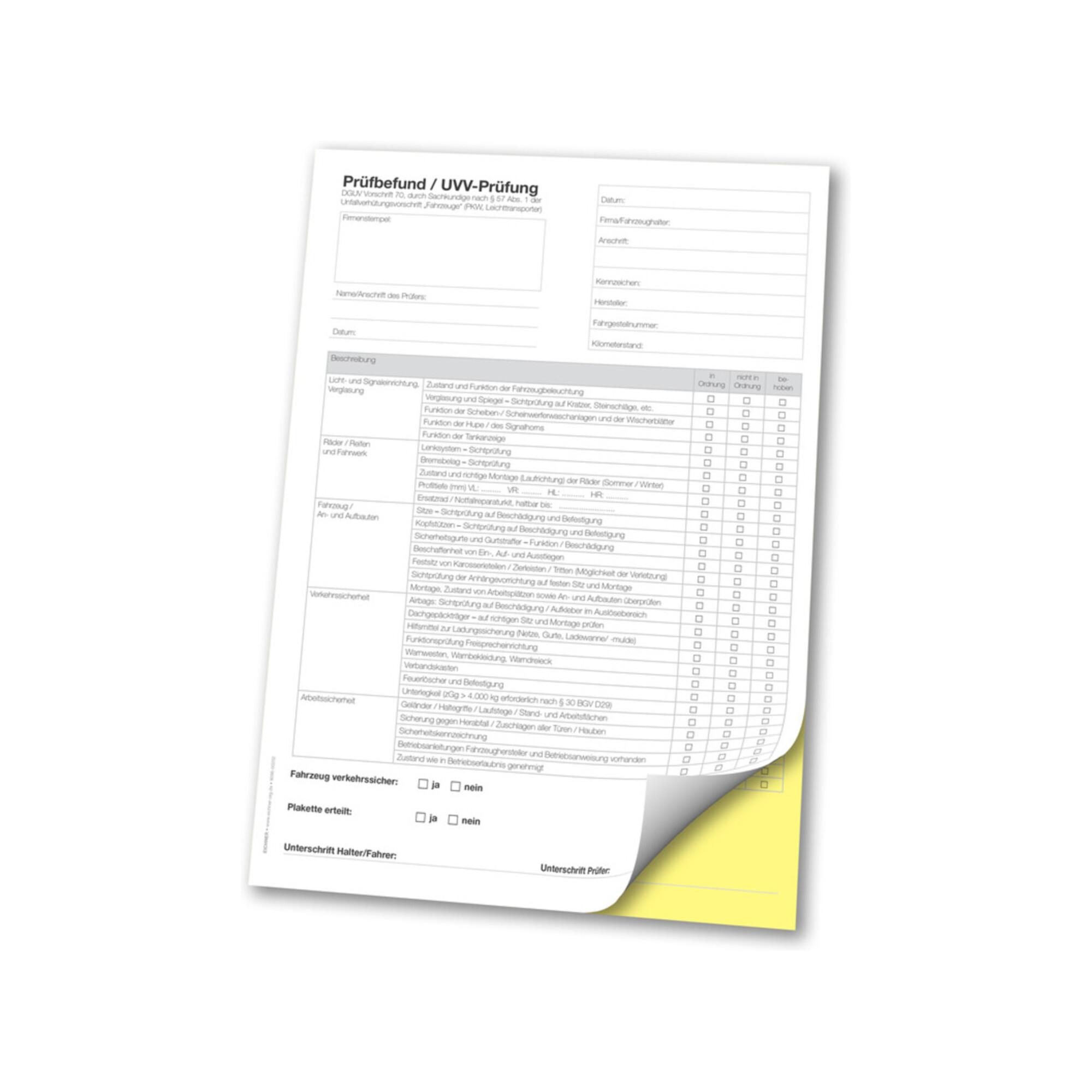 Eichner SD-Formular UVV-Prüfung (9096-00202)