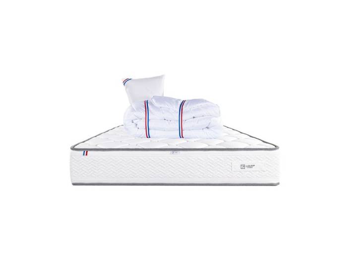 Matelas 90x190 cm Iris 20 cm mémoire de forme ferme face été/hiver + 1 oreiller + couette
