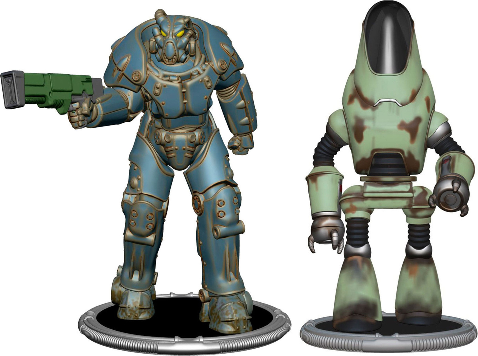 Syndicate Collectibles Fallout Minifiguurset met D X01 en Protectron, 2 stuks, 7 cm