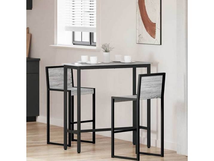 VidaXL Bureau droit Gris Sonoma 100 x 40 x 100 5 cm – Réglable en hauteur acier & bois d'ingénierie