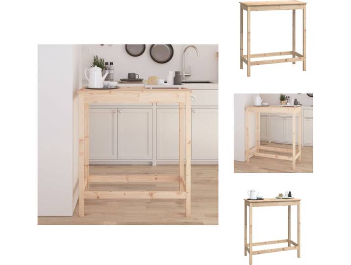 vidaXL - Bartafel - 100x50x110 - cm - massief - grenenhout