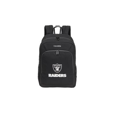 Schulrucksack TRAVELITE "travelite x NFL College Rucksack mit Laptopfach", Gr. B/H/T: 31cm x 43cm x 20cm, schwarz (las vegas raiders), Textil, Rucksäcke Schulrucksack, Unisex, Laptop-Rucksack, 15"-Laptopfach, mit Aufsteckfunktion