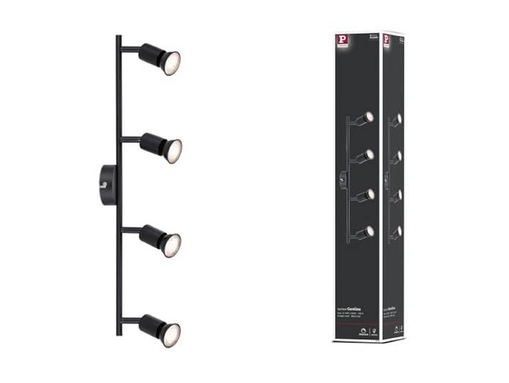 Paulmann 66758 projecteur Carolina 4 flammes max. 4x10 watts plafonnier Noir mat spot Métal GU10
