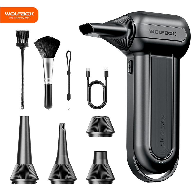 WOLFBOX DF100 Draadloze elektrische stofblazer met borstelloze motor - 150.000 RPM - Zwart