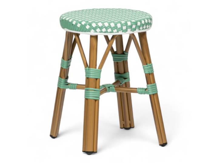 Tabouret de terrasse RIVOLI - Vert clair et blanc