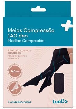 Wells Meias Compressão 140 Den AG 1 un