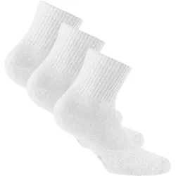Rohner Basic Unisex Quarter Socken, 3er Pack - Sport Quarter, Baumwollmischung, einfarbig Weiß / 39-42