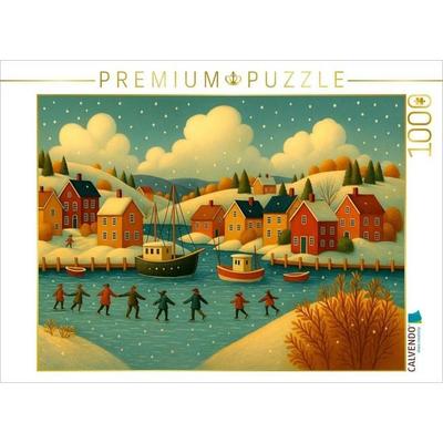 CALVENDO Puzzle Wintertanz auf dem Eis | 1000 Teile Lege-Größe 64x48cm Foto-Puzzle für glückliche Stunden