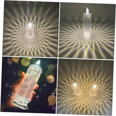 Uplift Treasures Crystal LED Flameless Lantern Candle For Home And Holiday Decor a 1 pack