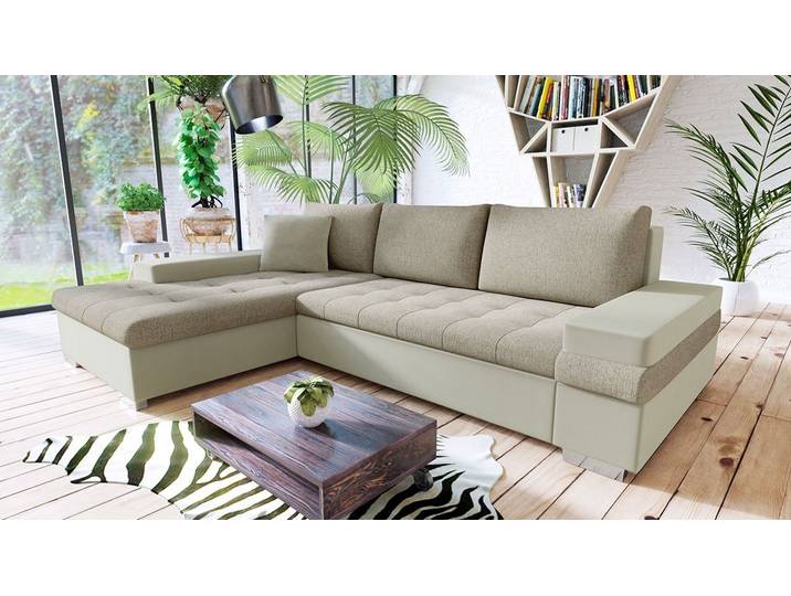 MIRJAN24 Ecksofa Bangkok Mini, Verchromte Füße, Kissen-Set mit Reisverschluss
