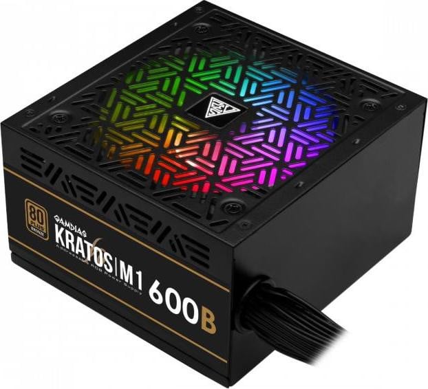 Gamdias Kratos M1 600W RGB ATX-voeding voor gaming pc