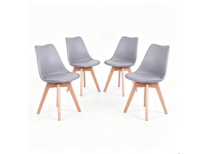 Lot de 4 Chaises Gris Bois Lot 4 Chaises de Salle à Manger Moderne Design