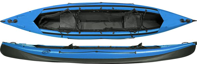 Aufblasbares Kajak Scubi 2 XL Blau mit Drop-Stitch Einlegeboden, 480 cm lang, 90 cm breit