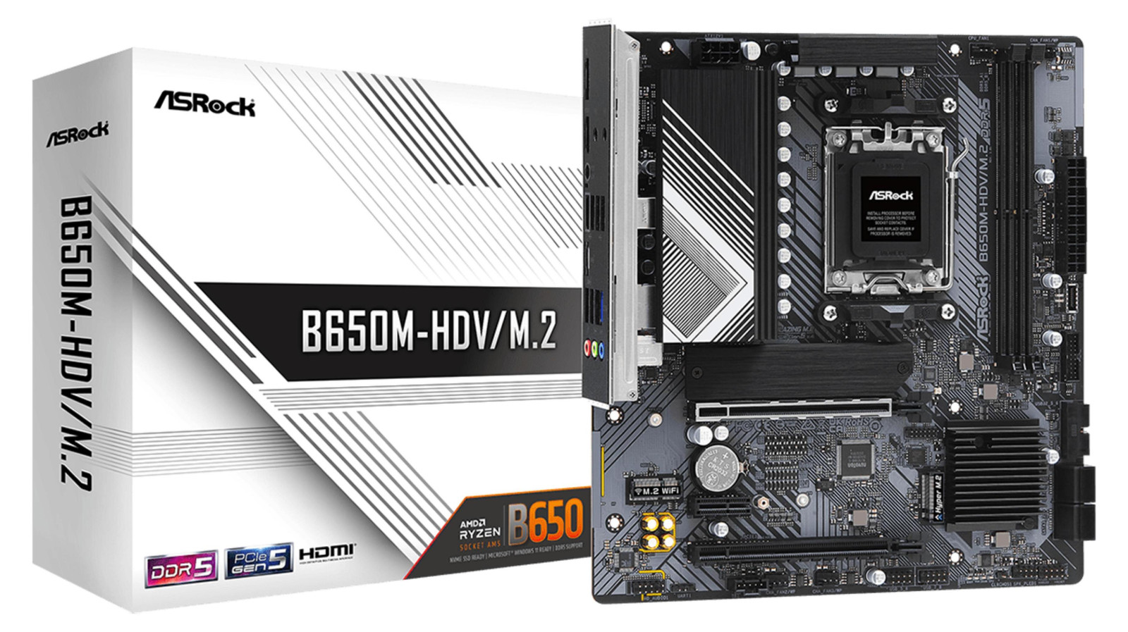 Asrock B650M-HDV/M.2 AMD B650 Socket AM5 Micro ATX Moederbord