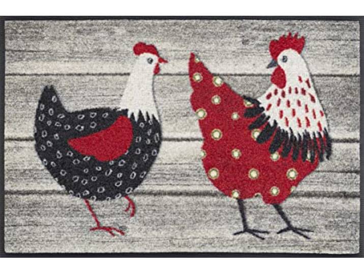 Wash+Dry Tapis de Sol\, Chicken Farm 40x60cm\, intérieur et extérieur\, Lavable