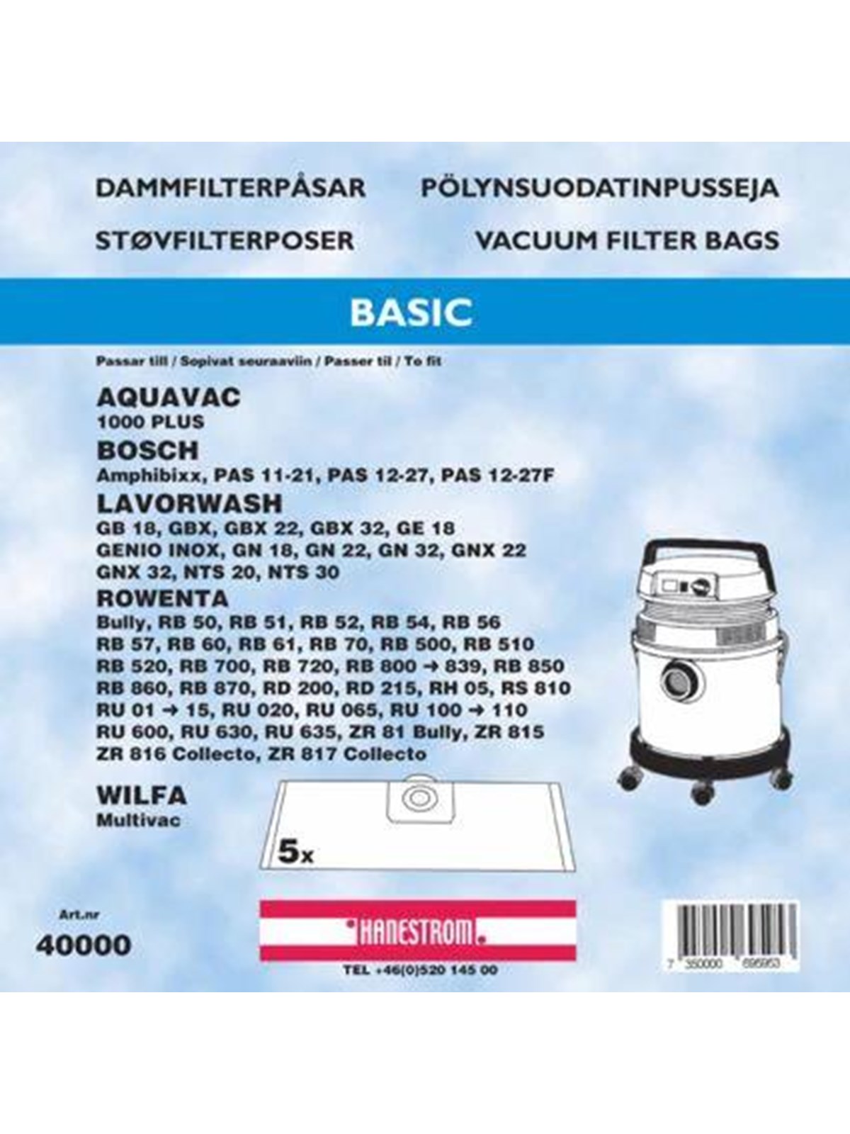 hanestroem Vacuum Cleaner Bags - 5 pcs