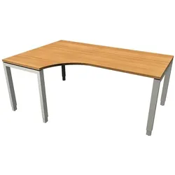 fm Büromöbel Winkelschreibtisch links »Oldenburg« 180 breit 65-85 cm hoch braun, 180x85x80 cm
