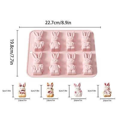 Silikonformen in Form eines Osterhasen, 3D-Schokoladenhasenform, Osterhasenform, geeignet für die Zubereitung von Osterleckereien, Backwaren, Kuchen und Gelees, ideal für die Osterparty