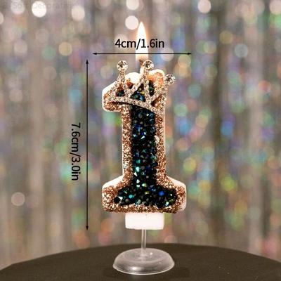 Uplifted Goods Black Diamond Crown Digital Birthday Candle 1