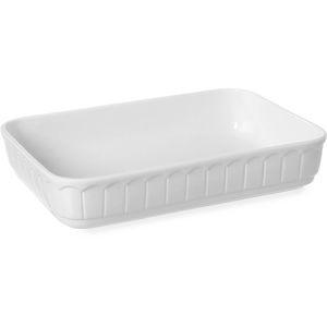 Hendi Auflaufform Rustica Ofenform, weiß, aus Porzellan, 38 x 26 x 7 cm, 4,8 Liter, rechteckig