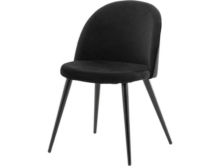 FURNLUX Dining Room Chair Velvet Black 50cm / Hauptfarbe: Schwarz / Abmessungen: 50 x 57 x 77 cm