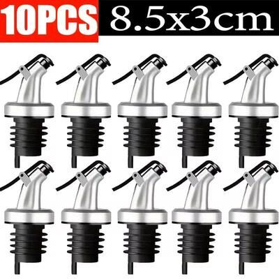 Uplift Treasures Oil Bottle Stopper With Leak Proof Nozzle silver B (10 Pcs)