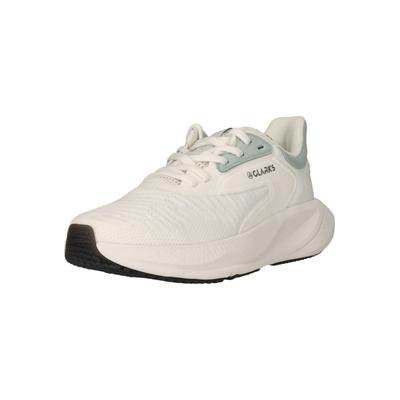 Sneaker CLARKS "Pace Move", Damen, Gr. 36, weiß, Kunstfaser, Schuhe Sneaker, mit Flexkerben in der Laufsohle