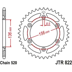 JT, Motorrad Zubehör, HINTERES KETTENRAD 702 48 BETA 450RR '10-12, 520RR '10-14, GAS GAS EC 200 '03-15, EC 250 '01-18