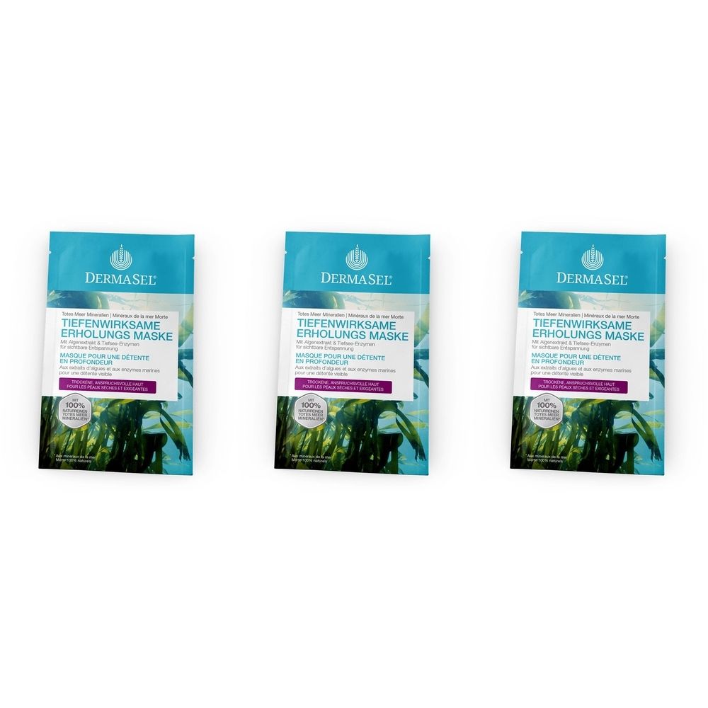 DermaSel Totes Meer Mineralien Tiefenwirksame Erholungs Maske 3x12 ml Gesichtsmaske