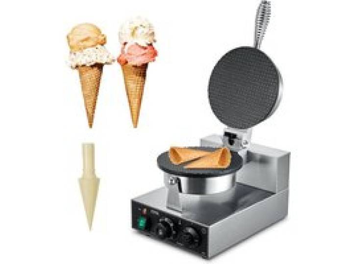 Gaufrier Commercial 1230 W Appareil À Cornet De Glace Et Rouleaux DŒufs En Acier Inoxydable Antiadhésif Avec Contrôle De[PE433]