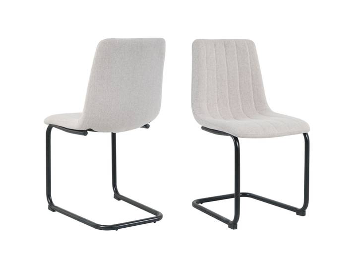 Stuhl 2er-Set Nira beige Strukturstoff