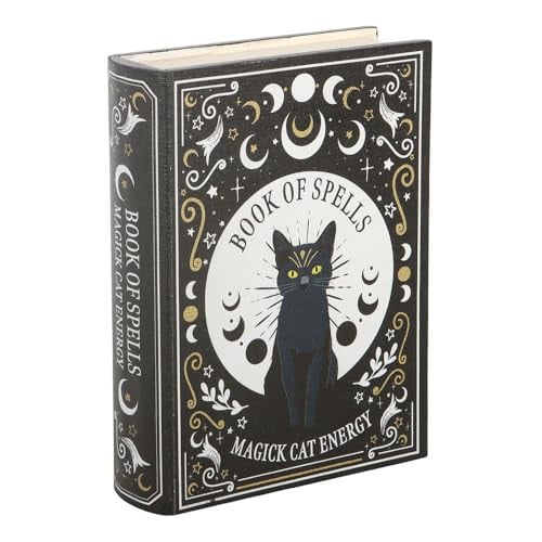 Something Different Wholesale Black Cat Magick Book of Spells Boekvormige Opbergdoos - Zwart