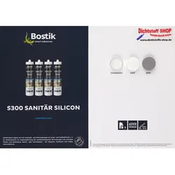 Bostik S300 Sanitärsilicon Silikon Dichtstoff Farbkarte-Tupfenkarte
