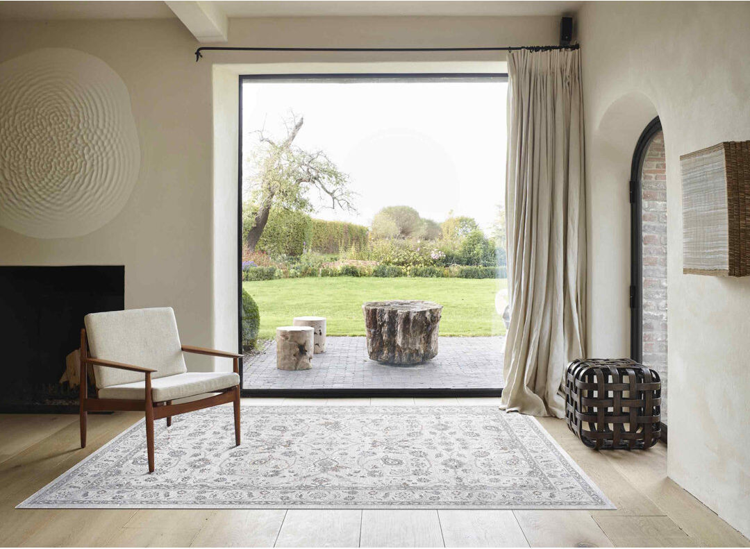 Lily Manor Meeks Rectangle Oriental Area Rug Cream/Beige/Grey Rectangle 240 x 340 cm