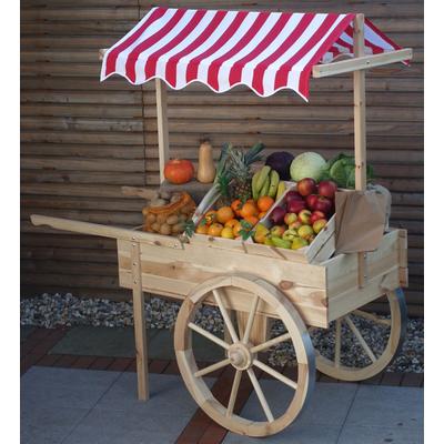 Transportkarren PROMADINO "Marktwagen", beige (natur), B:82cm H:184cm L:173cm, Holzwerkstoff, Textil, Transportwagen, BxTxH: 173x82x184 cm