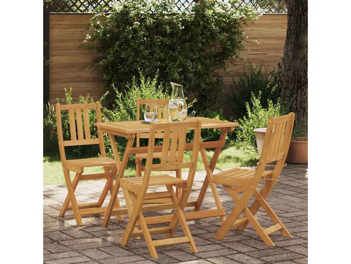 vidaXL Gartenstuhl Natur Massivholz Akazie