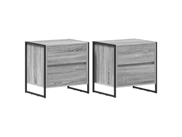 hliofuir Nachttisch 2er Set Graues Sonoma 50x39,5x50 cm Holzwerkstoff Industrieller Nachttisch im 2er Set aus Holzwerkstoff mit Schublade für das Schlafzimmer in Graues Sonoma.