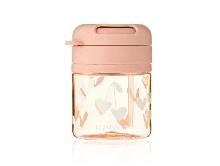 Liewood Pavia mok met rietje Sweethearts-pale tuscany, 28 cl