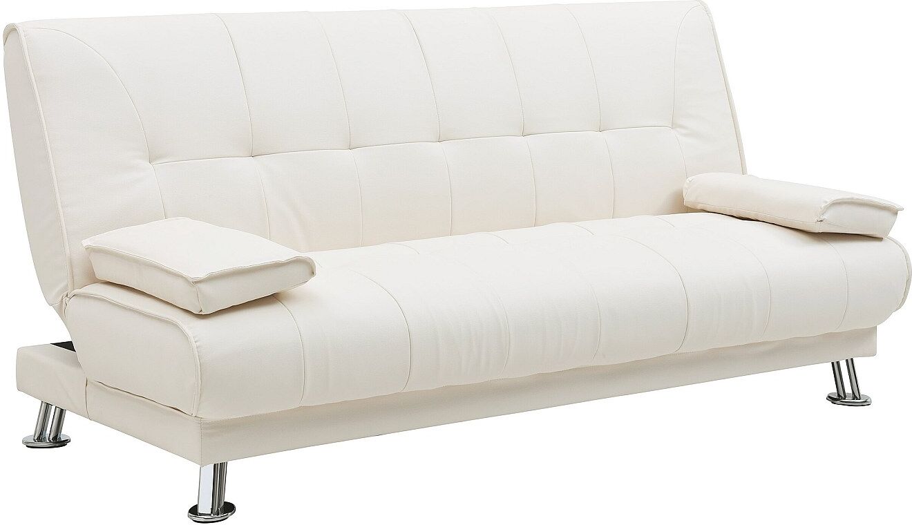 Vente-unique Schlafsofa Klappsofa - Kunstleder - Weiß - MAXIME II
