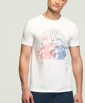 Lucky Brand Elvis Repeat Tee - Men's Clothing Tops Shirts Tee Graphic T Shirts in Bright White, Size M