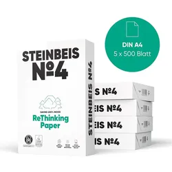 Steinbeis No.4 Recyclingpapier A4, 80g/m2, 2.500 Blatt