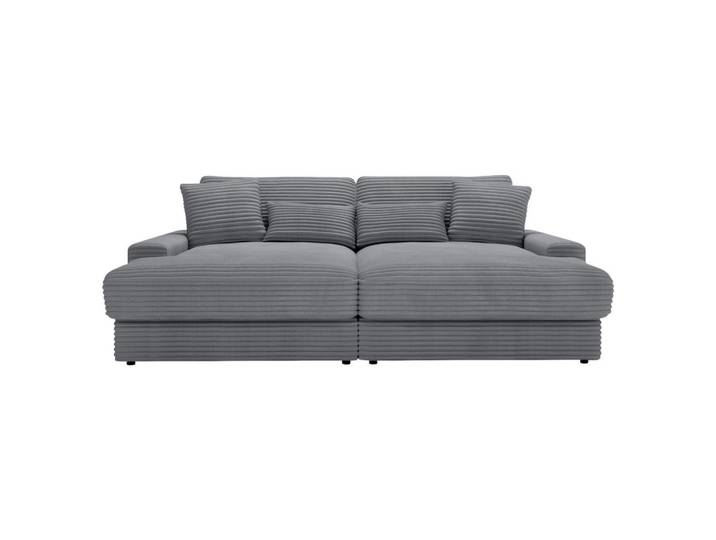Carryhome Bigsofa, Dunkelgrau, Kunststoff, 3-Sitzer, Füllung: Schaumstoff, Silikon,Schaumstoff, Silikon,Schaumstoff, Silikon, 230x80x190 cm, Typenauswahl, Rücken echt, haustierfreundlicher Bezug, Wohnzimmer, Sofas & Couches, Sofas, Bigsofas